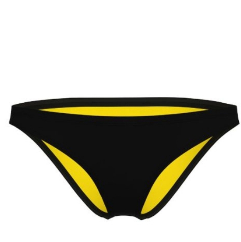 Arena Training Real Brief MaxLife Bikini Bottom Women's Large Black Yellow Star - Picture 2 of 12